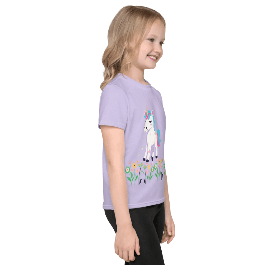 Smiling Unicorn All Over Print Kids T-Shirt product image (4)