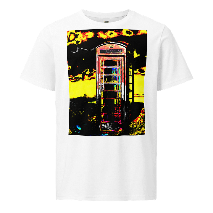 Psychedelic British Telephone Box Unisex Organic T-Shirt product image (1)