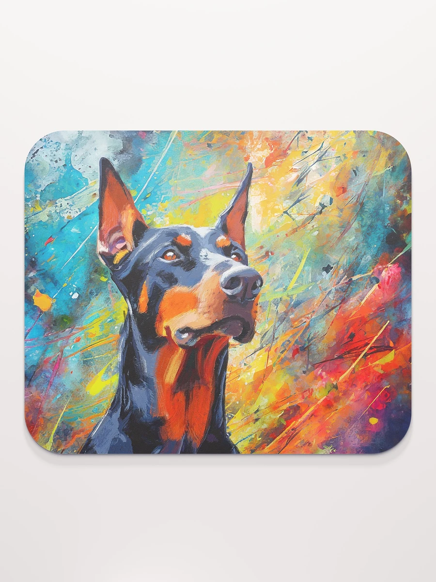 Doberman Oil Paint on Colorful Abstract Background Mousepad product image (6)