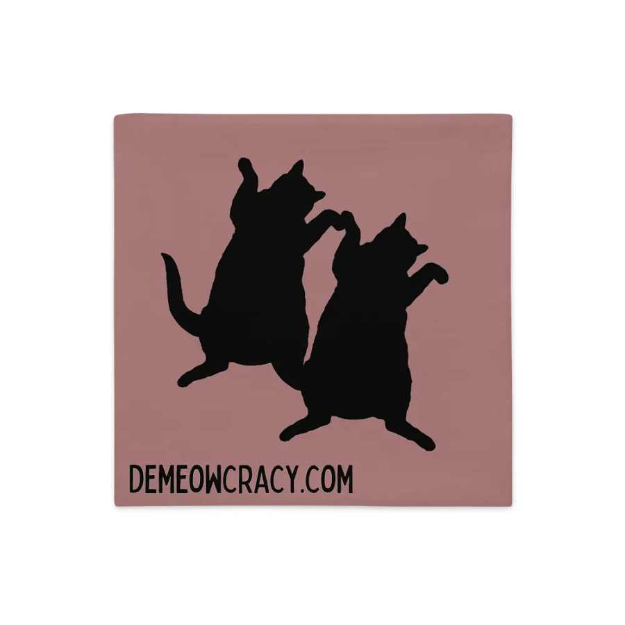 Dancing DeMeowcracy Kitties Pillow Cover - Frosted Cranberry product image (3)