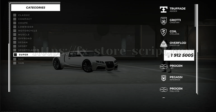 Fivem Advanced Cinematic Car Shop [ Clean Ui ] [ QB / ESX ] product image (1)