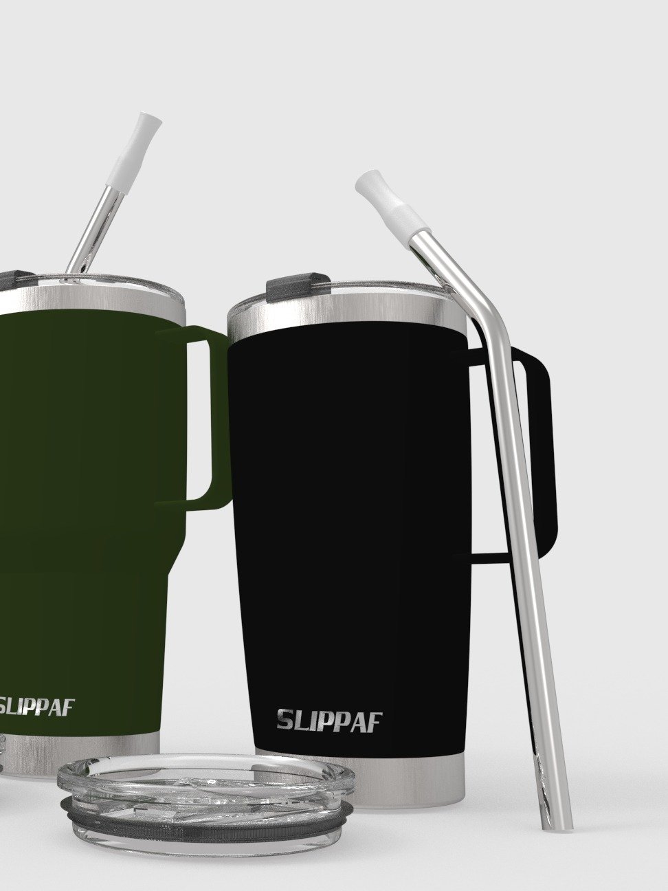 2 pack Tumbler 20 + 30 Oz With Handle, Lid and Straw product image (2)