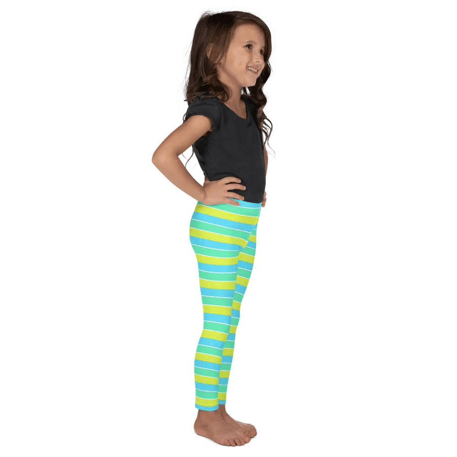 Summer Party Leggings for Girls with stripes - Blue product image (6)