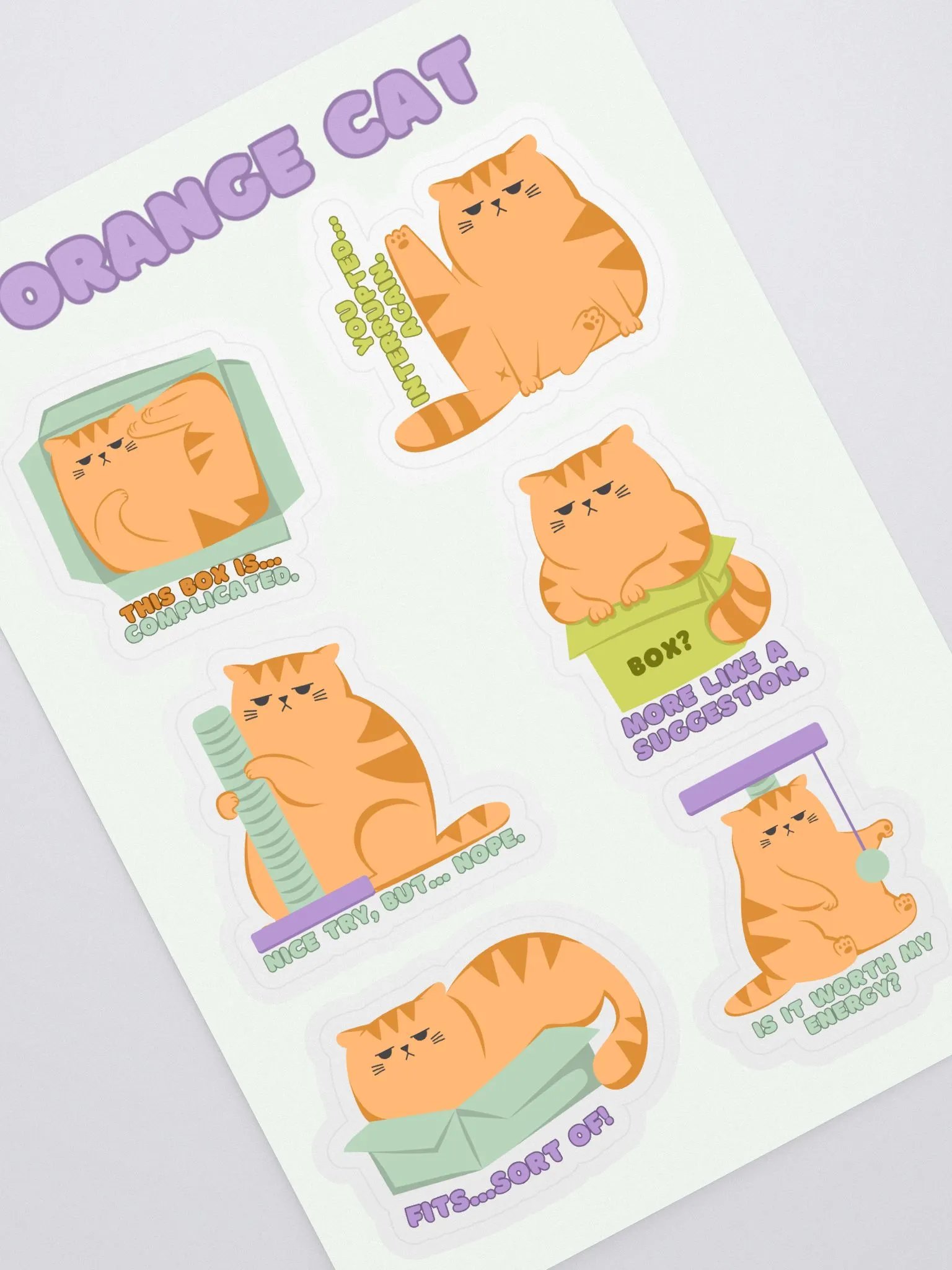 Orange Cat Skicker Sheet product image (1)
