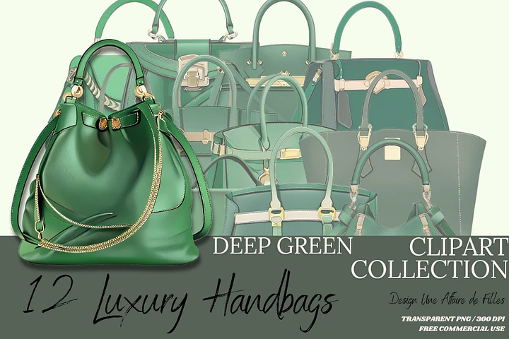 LUXURY BAGS - GREEN-ISH 12 CLIPART product image (1)