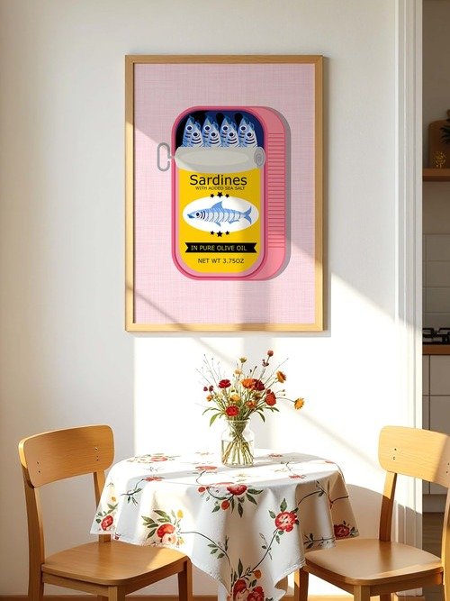 Sardine Wall Art Sardines Print Sardine Tin Vintage Poster Retro Fish Print product image (2)
