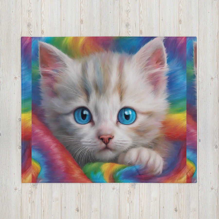 Rainbow Kitten Throw Blanket product image (16)
