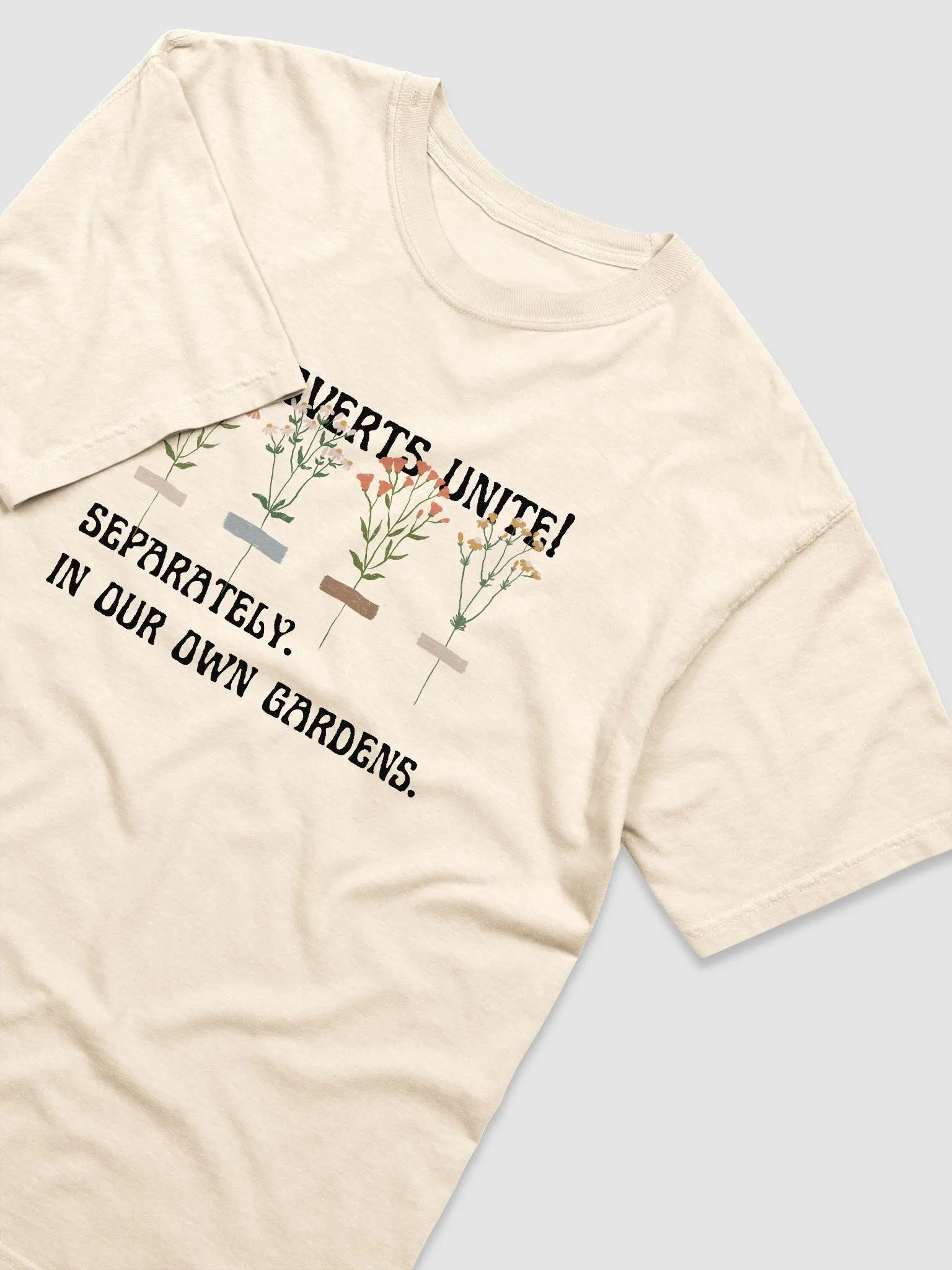 Hand-drawn funny sarcastic gardening introvert light T-shirt product image (4)