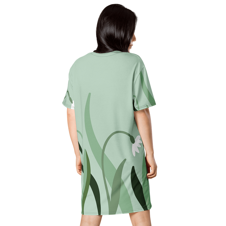Elegant Green Leaf Oversized T-Shirt Dress - Exclusive TDSMUSIC Design product image (2)
