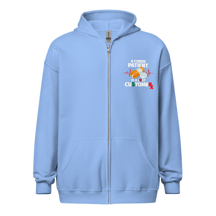 Cured Patient Lost Customer White Font Zip-Up product image (6)