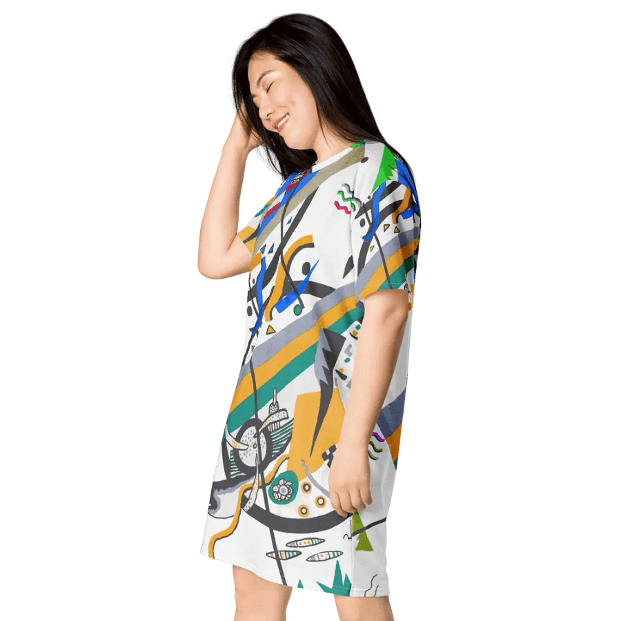 Abstract Lithographic Pattern Design T-shirt Dress - v2 product image (6)