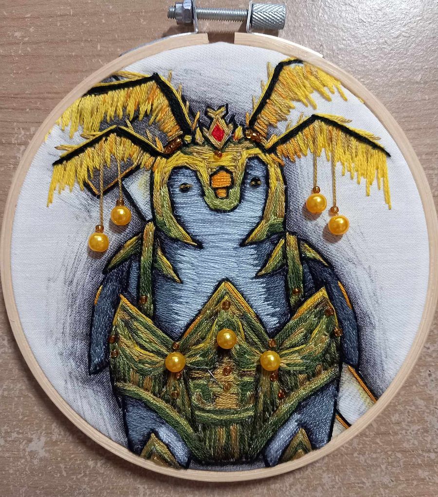 Penguin Knight Embroidery Hoop Art product image (2)