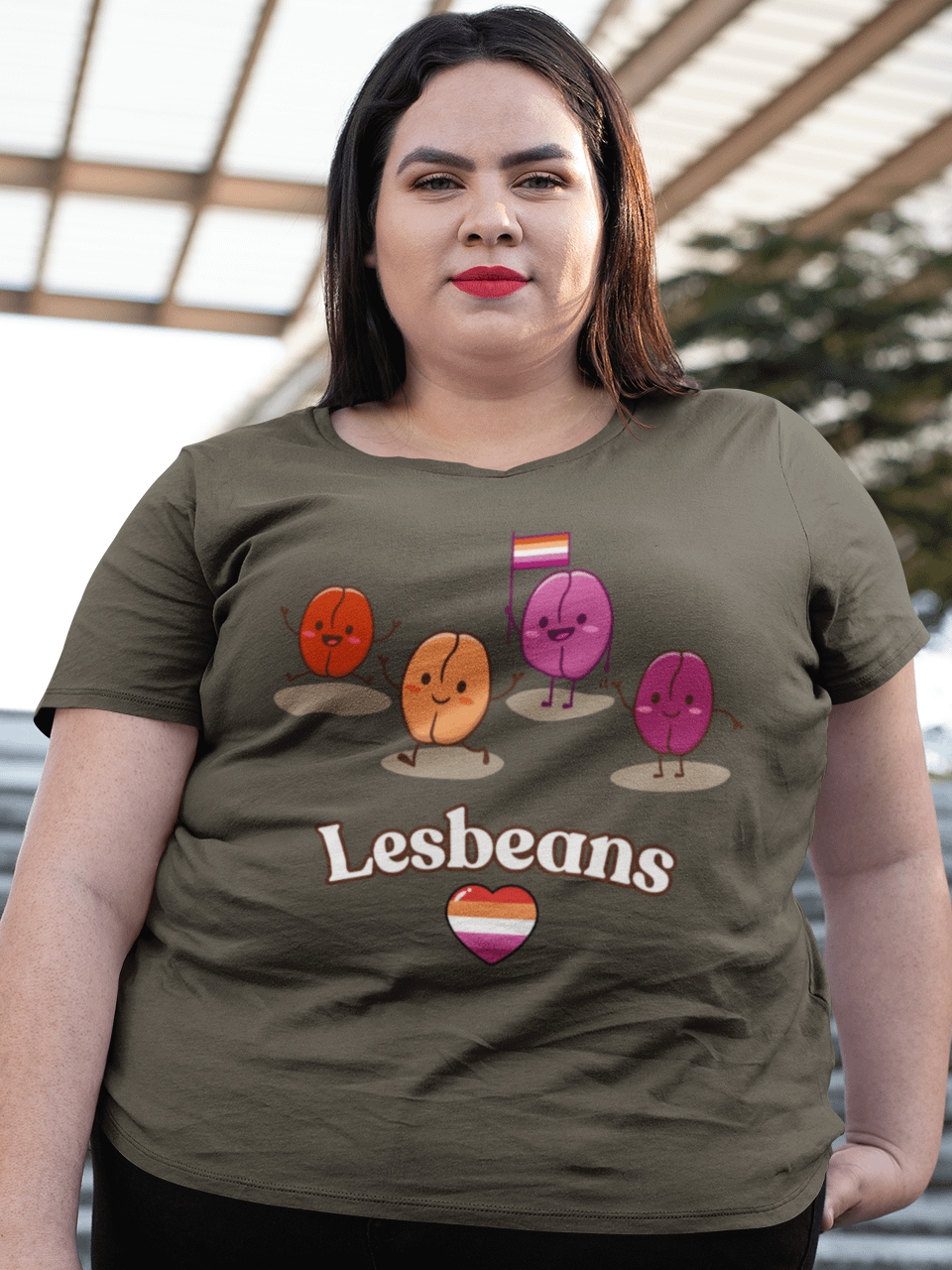 Lesbeans Lesbian Pride Tee (Heavyweight Comfort-fit) product image (1)