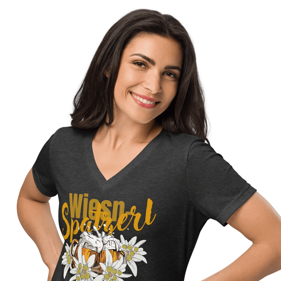 Wiesn-Spatzerl V-Ausschnitt T-Shirt Oktoberfest – Edelweiss product image (10)
