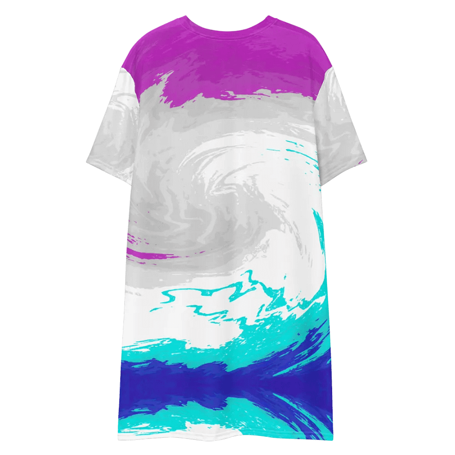 Abstract Vibrant Swirling Melting Forest Ladies T Shirt Dress product image (7)