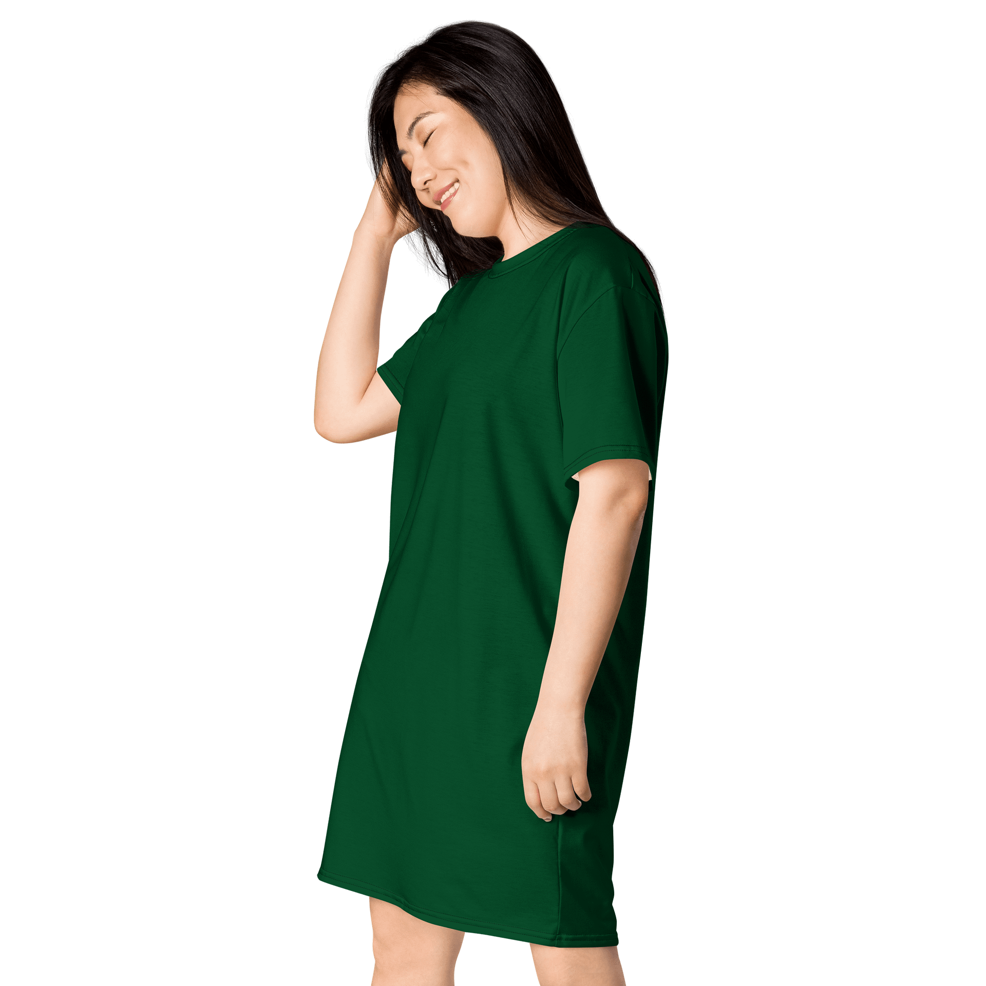 Oversized T-Shirt Dress - Deep Forest Green, Sizes 2XS-6XL product image (3)