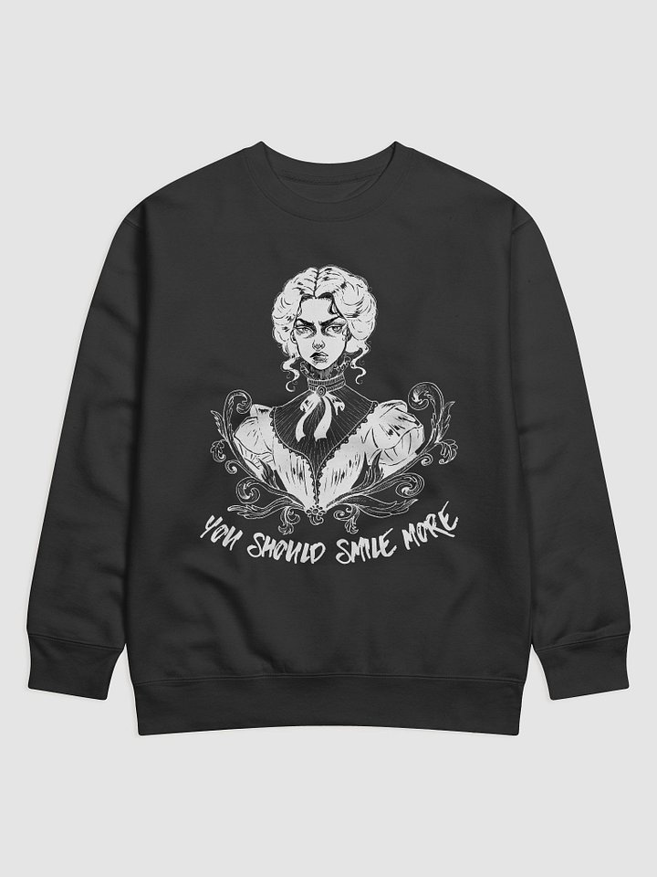 "SMILE MORE" Black Sweatshirt (Design #3) product image (1)