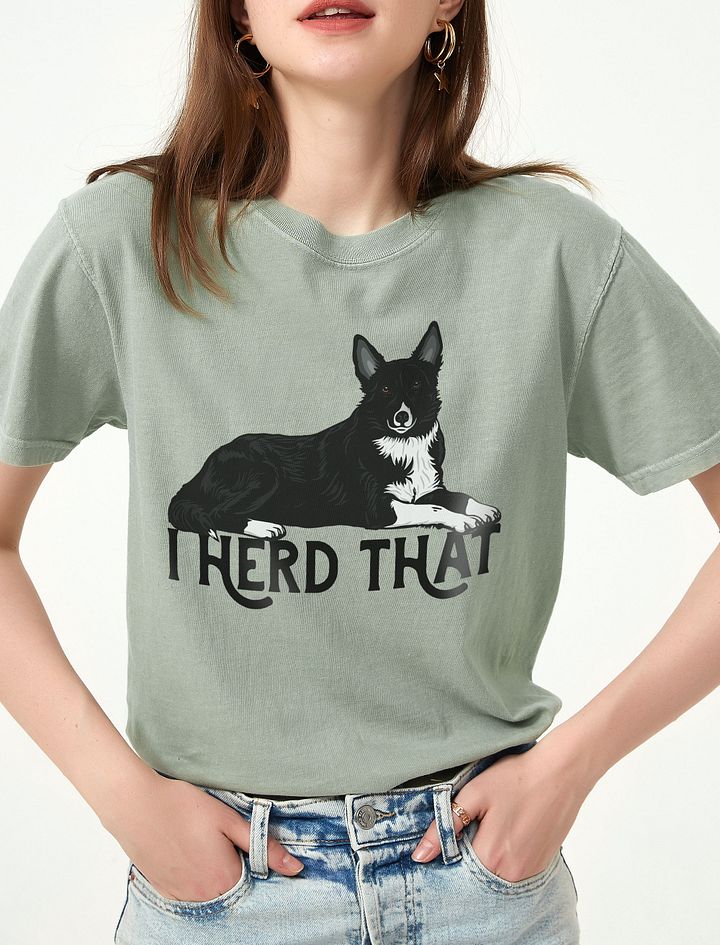 Custom - I Herd That T-Shirt | Funny (Smooth Coated) Border Collie T-Shirt for Herding Dog Owners product image (1)