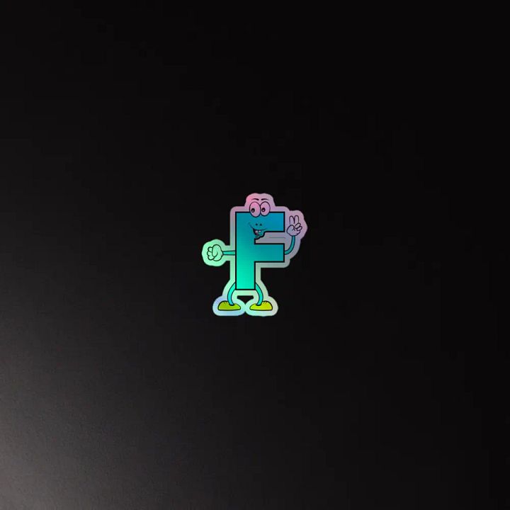 F Holographic Cartoon Character Sticker product image (4)