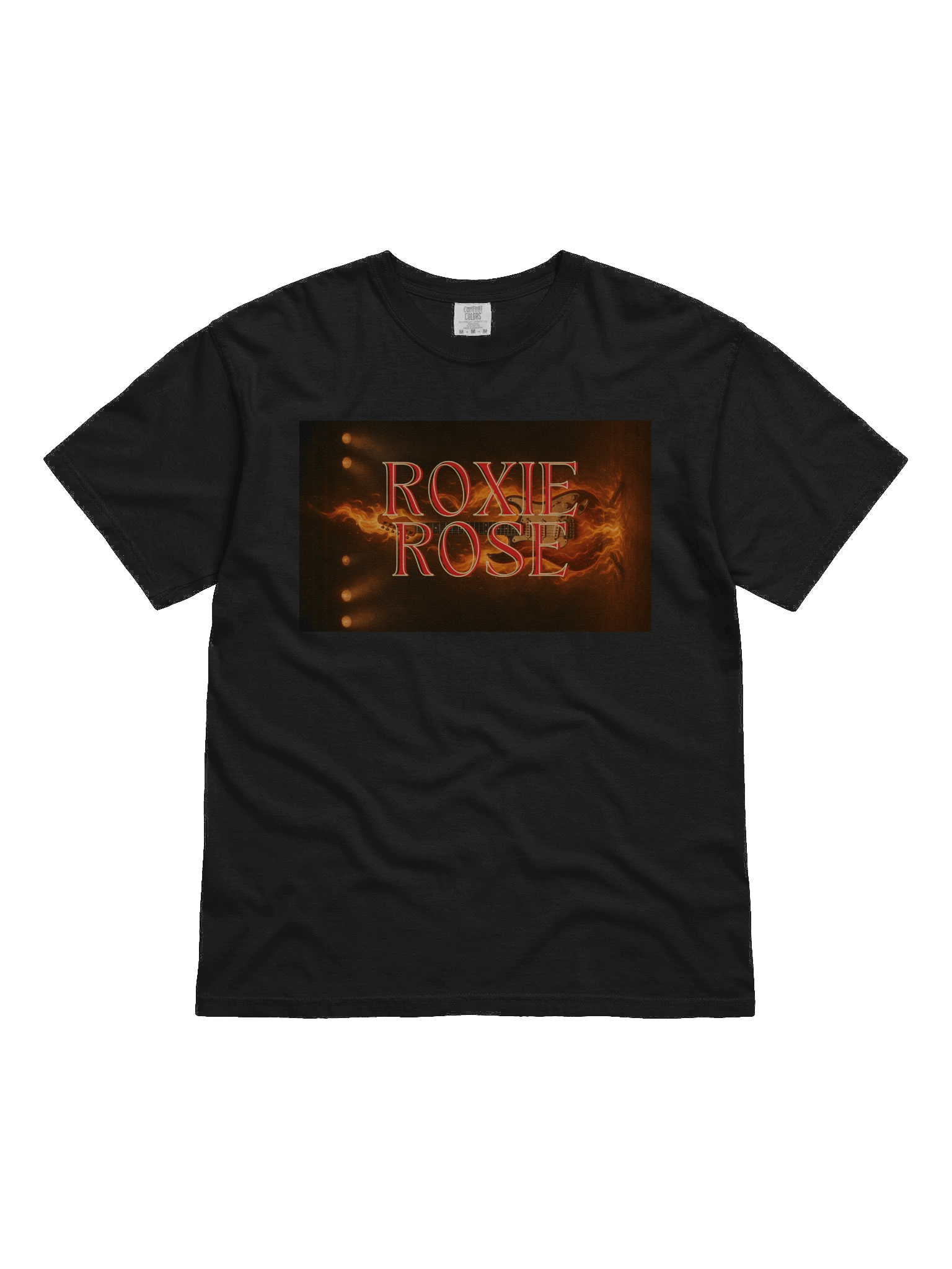 Roxie Rose Flaming Guitar T-Shirt product image (1)