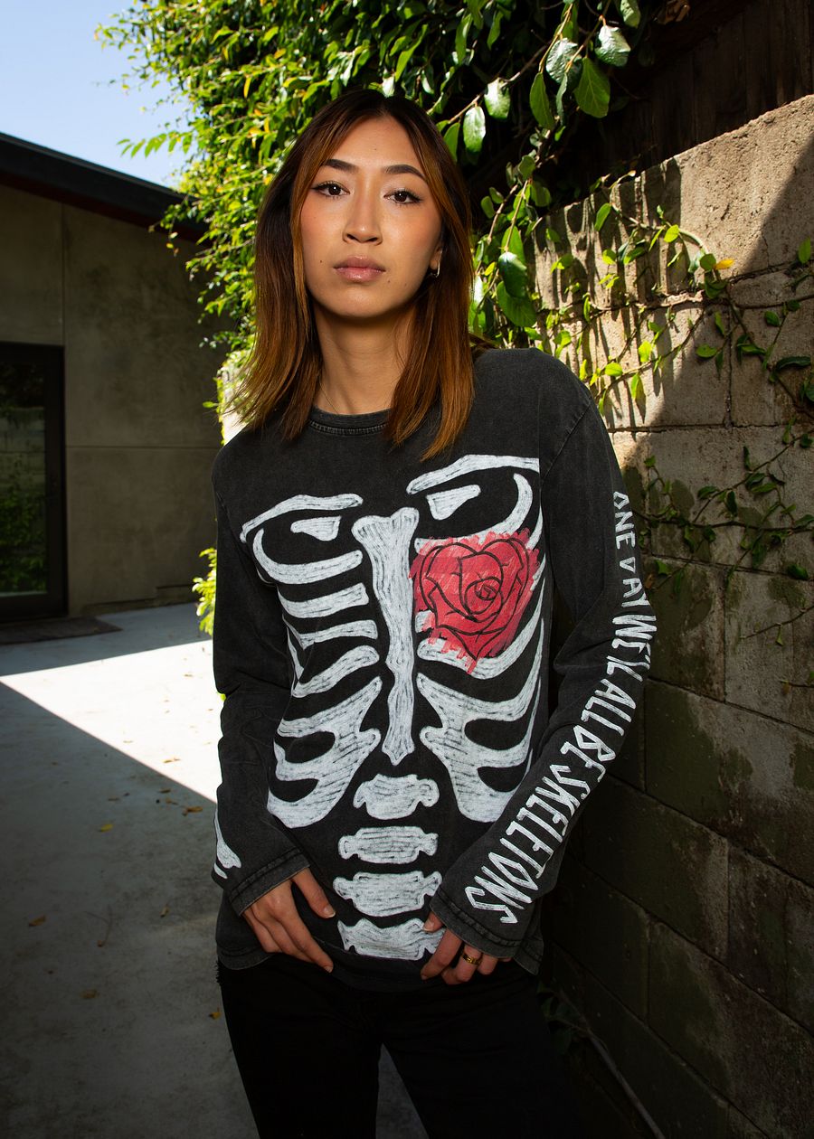 One Day We'll All Be Skeletons Black Long Sleeve Tee product image (4)