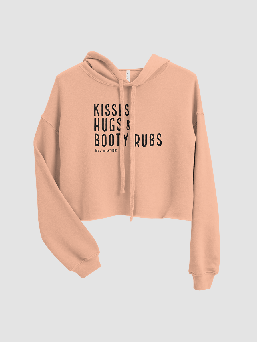 Kisses Hugs & Booty Rubs Women's Cropped Hoodie - Black Font product image (2)