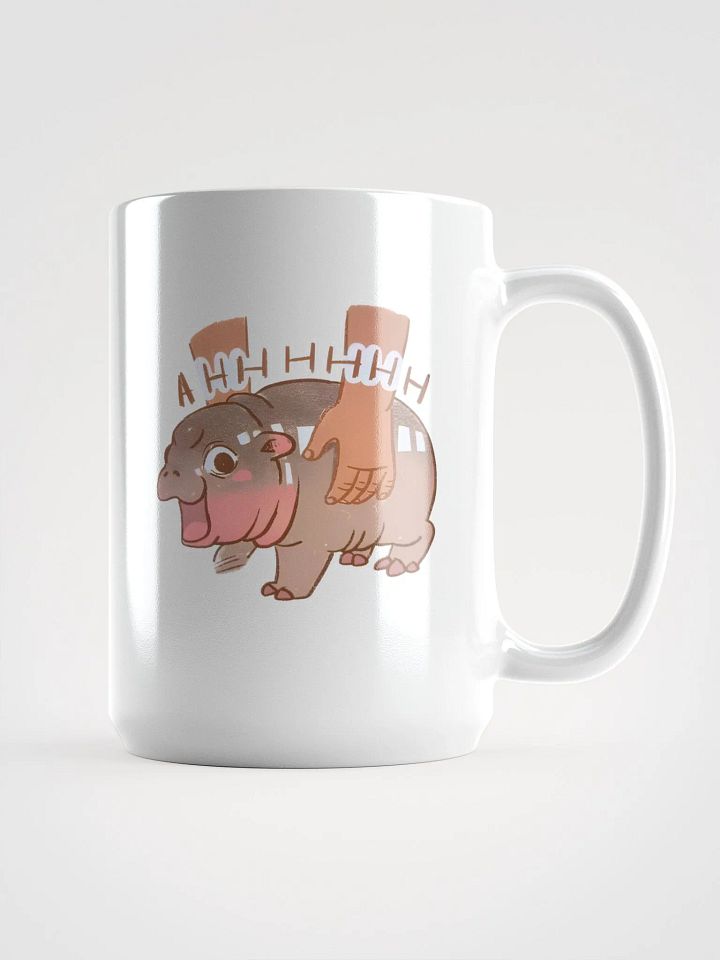 Ahhhh Moo Deng Surprised Hippo Comic White Glossy Mug product image (1)