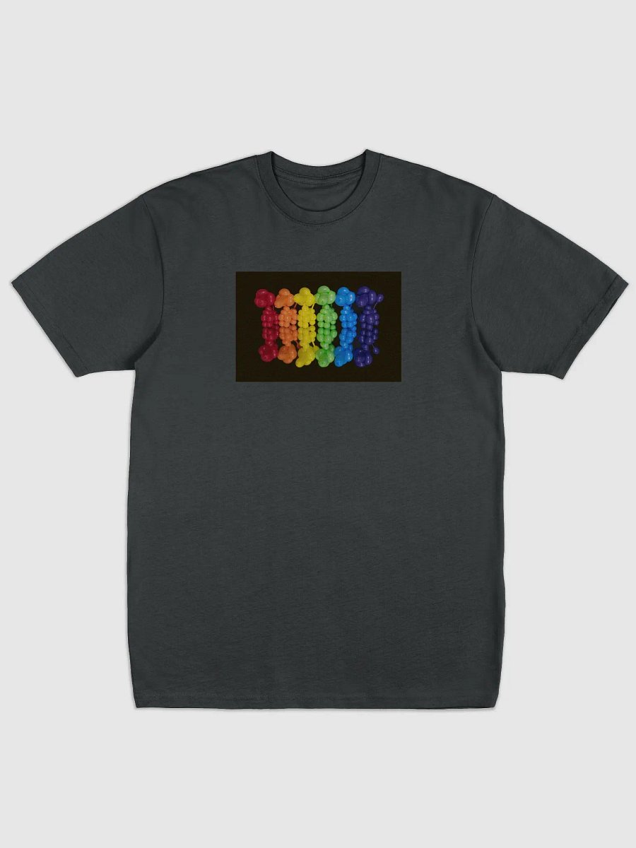 Colorful rainbow of balloon animal poodle dogs on black T-Shirt product image (1)