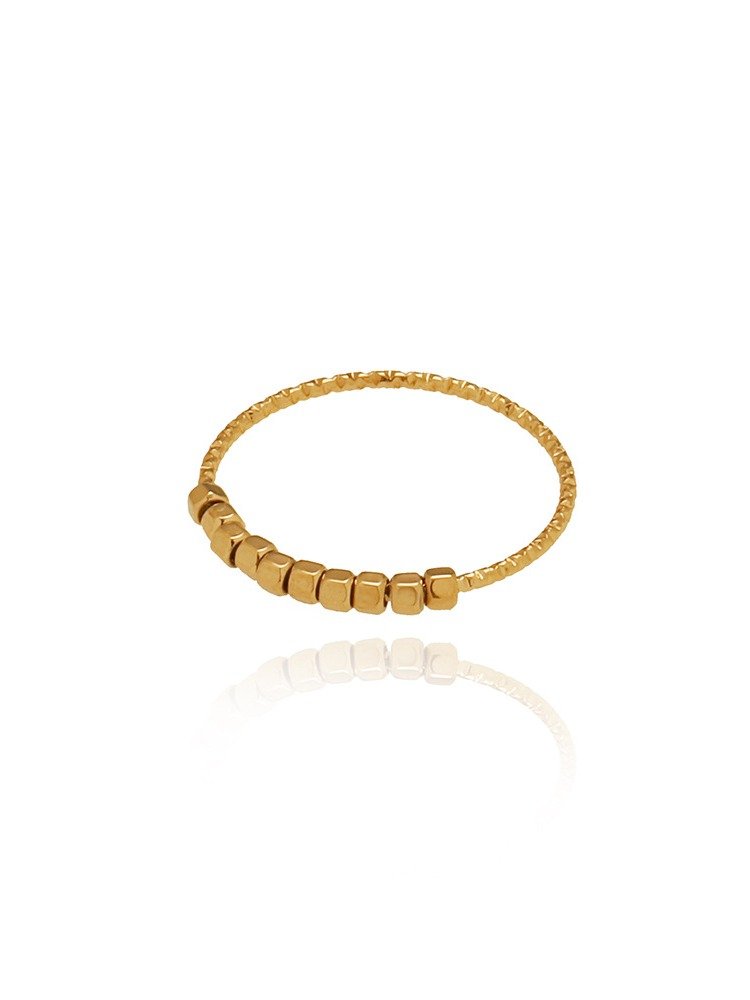 Dainty Beaded Stack Ring | 18K Gold Plated product image (1)