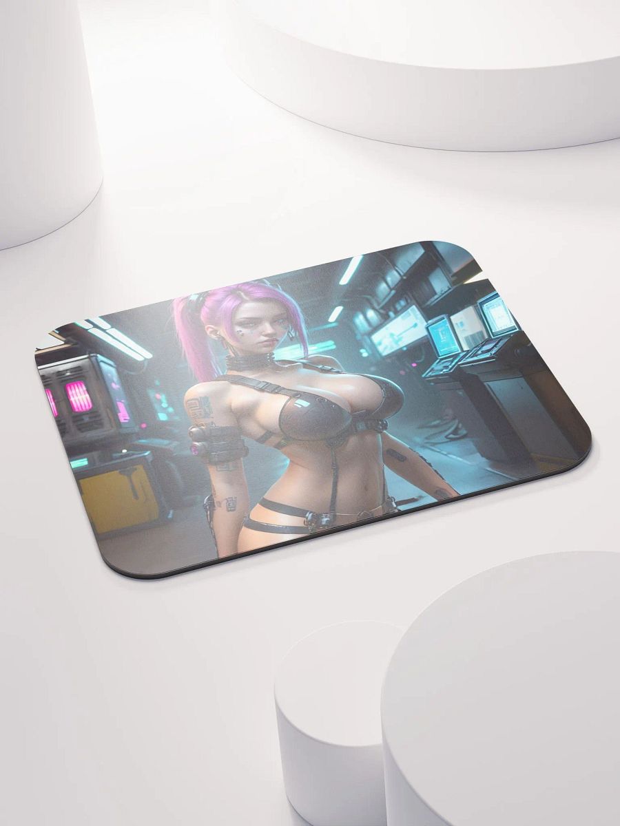 Cyberpunk Purple Hair Mouse Pad product image (5)