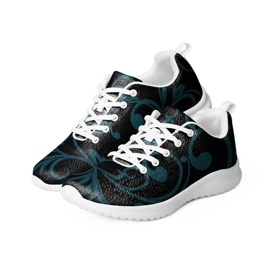 Dark Teal Twirls Women's Athletic Sneakers product image (8)