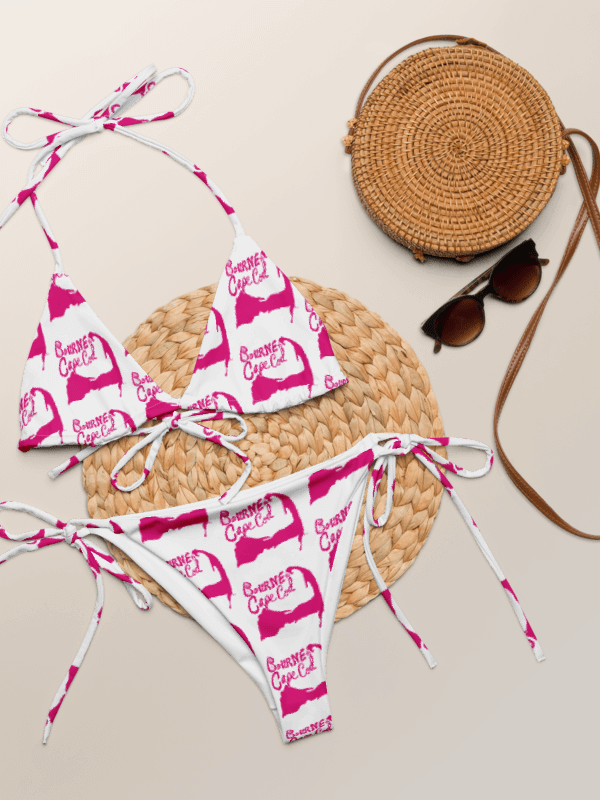BOURNE to Cape Cod™ | Pink Logo on White | String Bikini – Bold, Beachy & Totally Luxe product image (2)