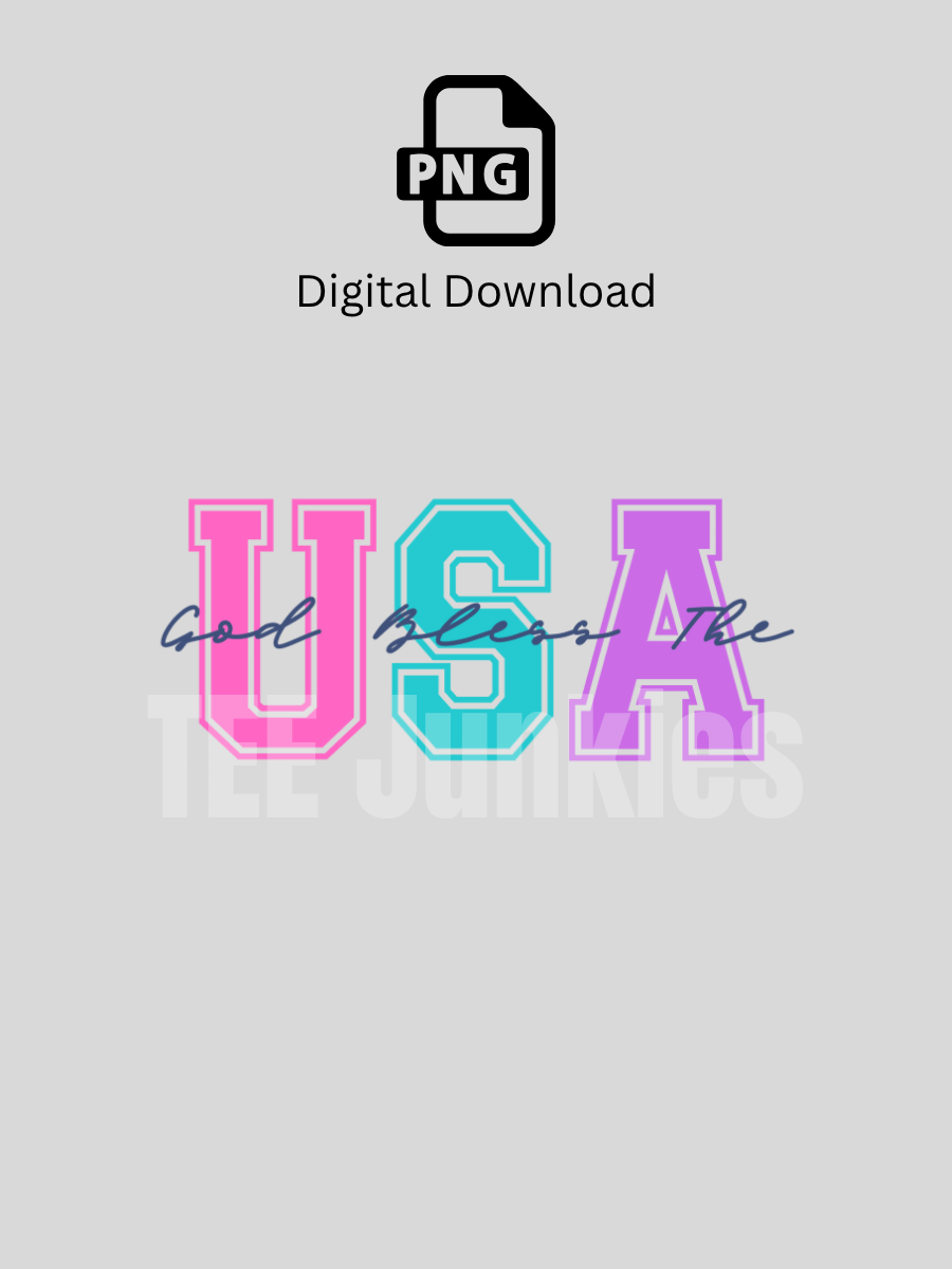 GOD Bless The USA PNG File, Digital Download, Summer Vibes product image (1)