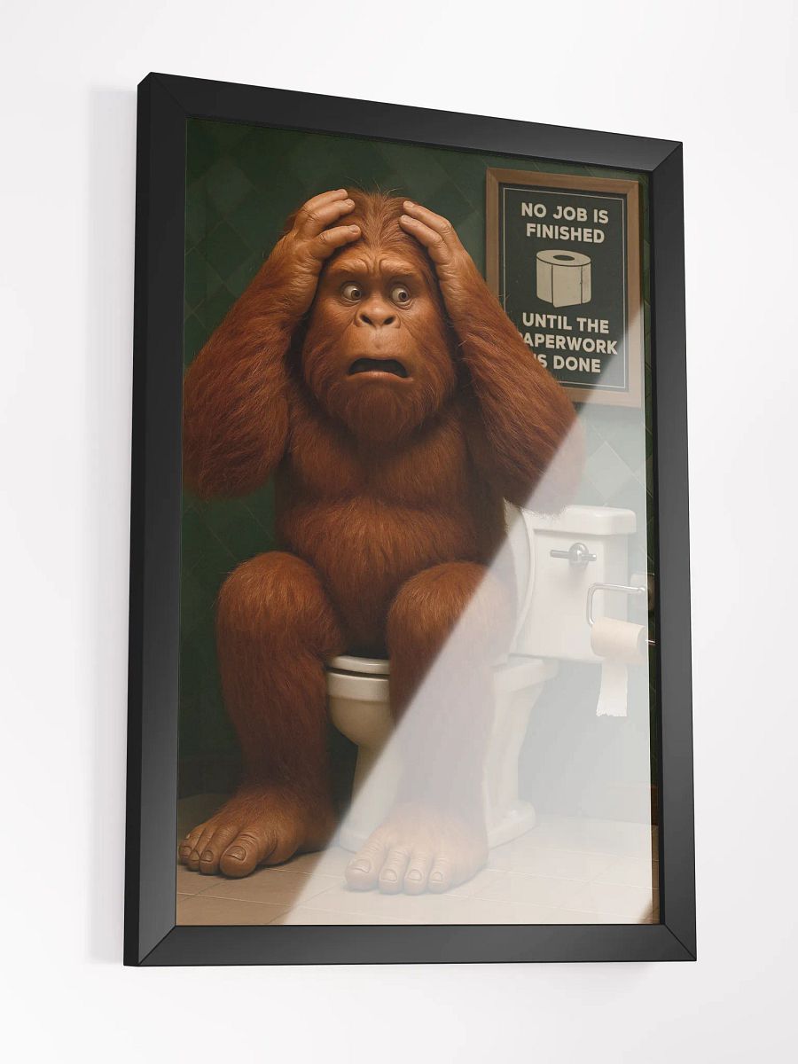 "Sasquatch’s Worst Nightmare – Funny Bathroom Wall Art" product image (8)