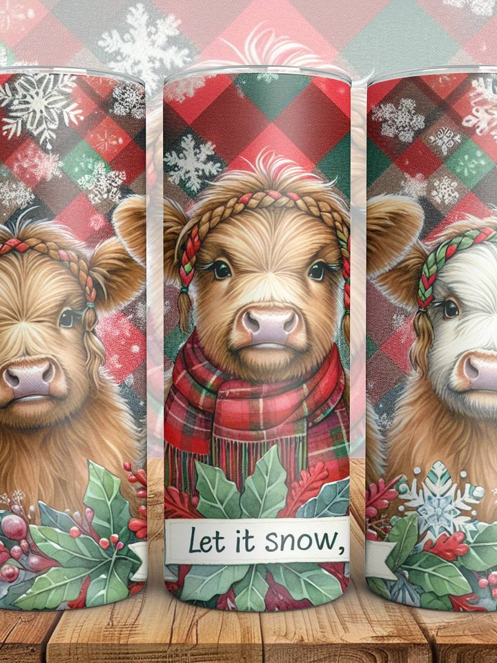 20 oz Let It Snow Highland Cow Tumbler product image (1)