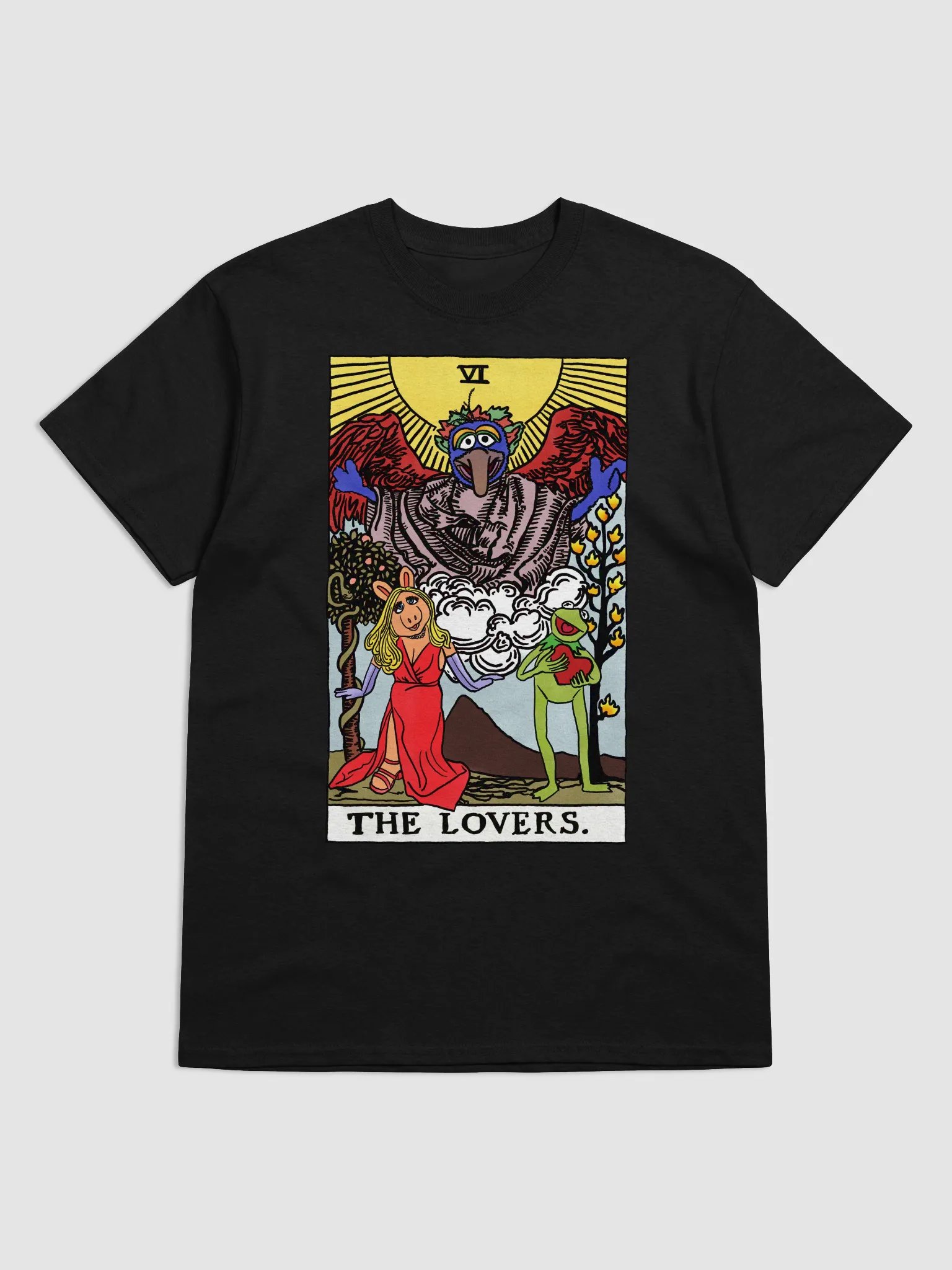 Piggy and Kermit Lovers Tarot Card Shirt product image (3)