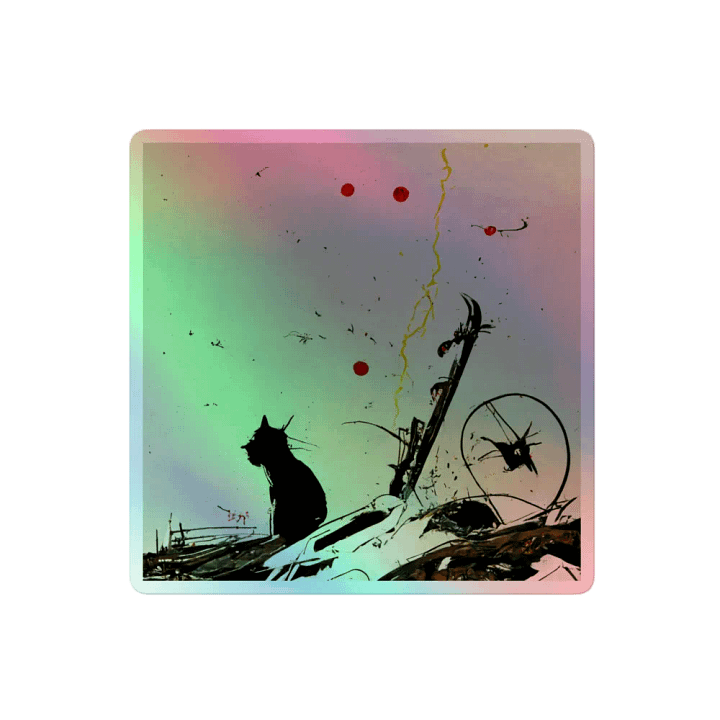 Whimsical Cat Dreams Holographic Sticker Sheet product image (2)