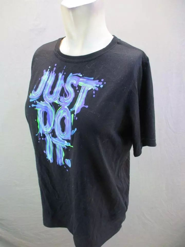 Nike Size XL 18-20 Youth Black Athletic DriFit Short Sleeve Jersey T-Shirt 7Y693 product image (3)