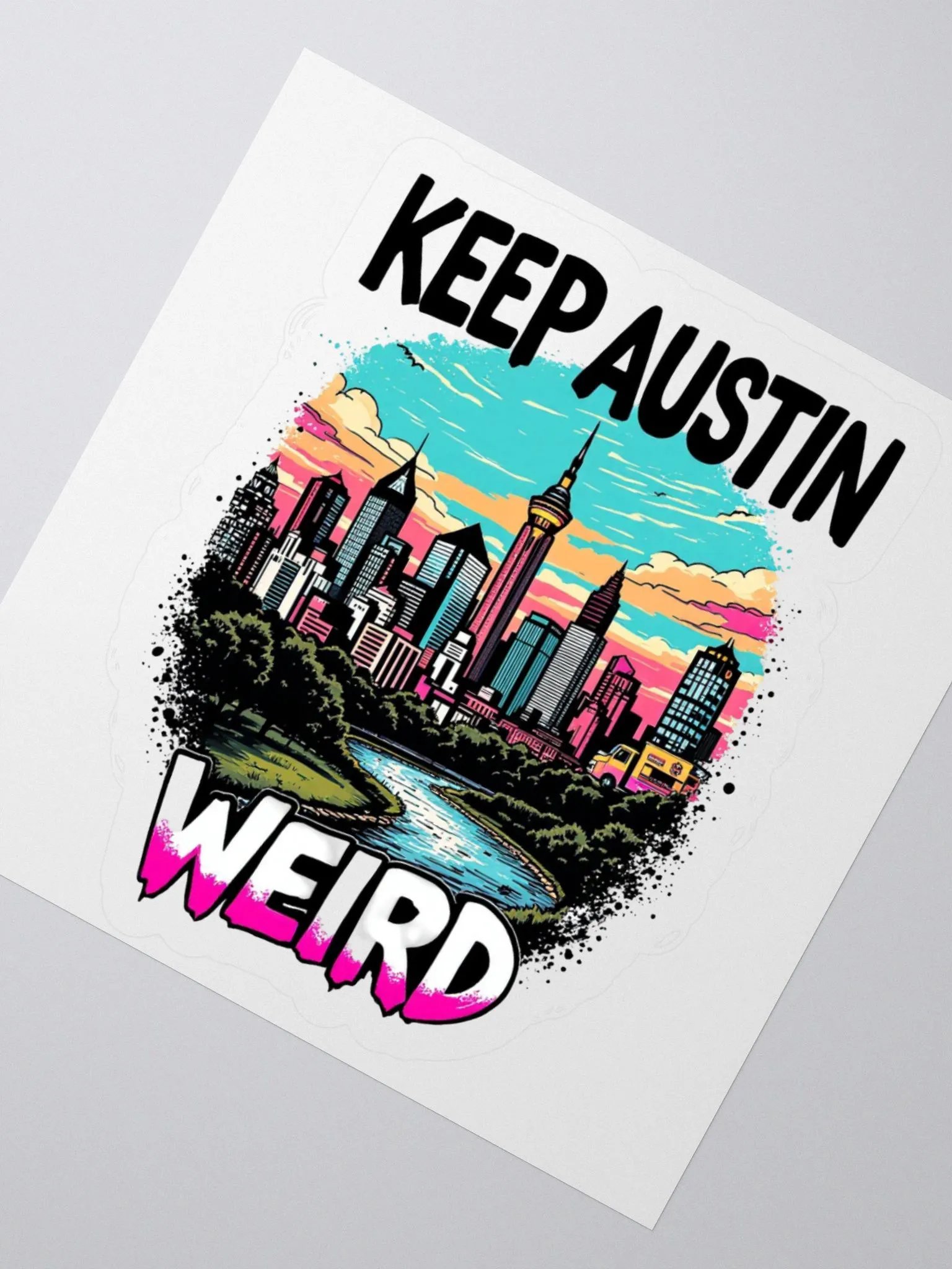Keep Austin Weird Kiss Cut Stickers product image (4)