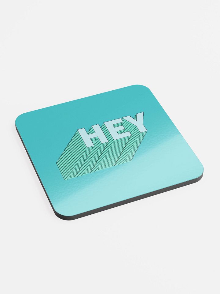 Hey Turquoise Blue Cork Coaster product image (2)