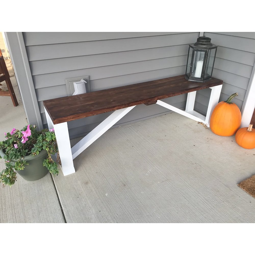 Farmhouse Bench - Woodworking Plans and 3D SketchUp Model product image (4)