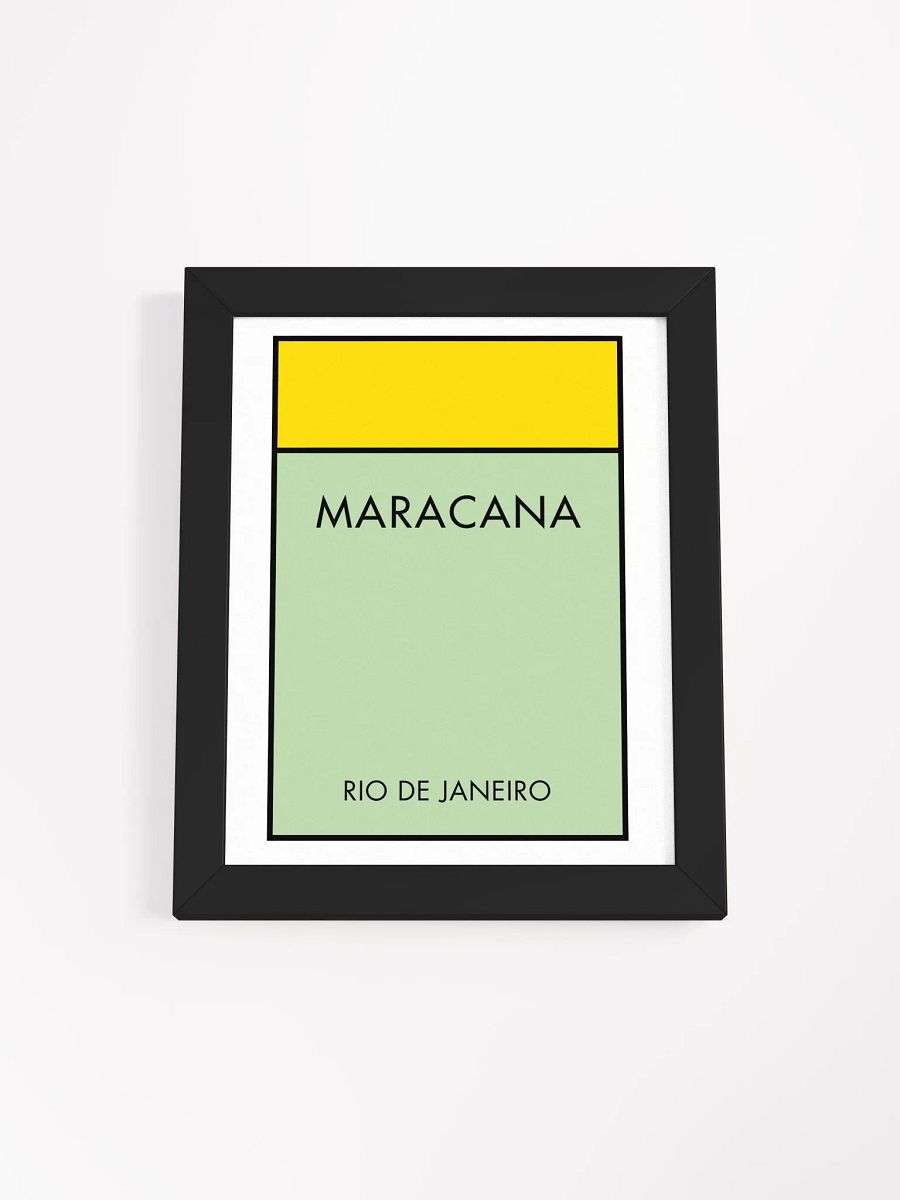 Maracanã Stadium Rio de Janeiro Monopoly Title Art Framed Print product image (1)