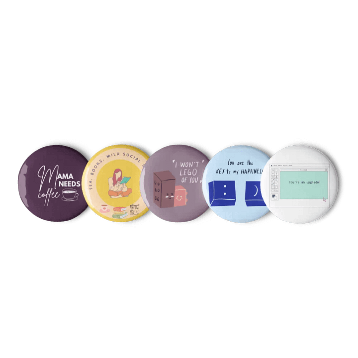 Set of 5 Pin Buttons Multicolor product image (1)