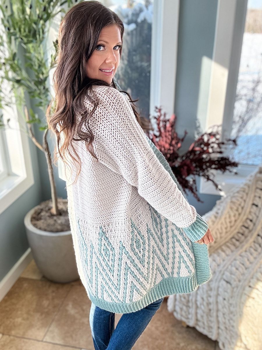 Diamond Drift Cardigan Crochet Pattern product image (1)