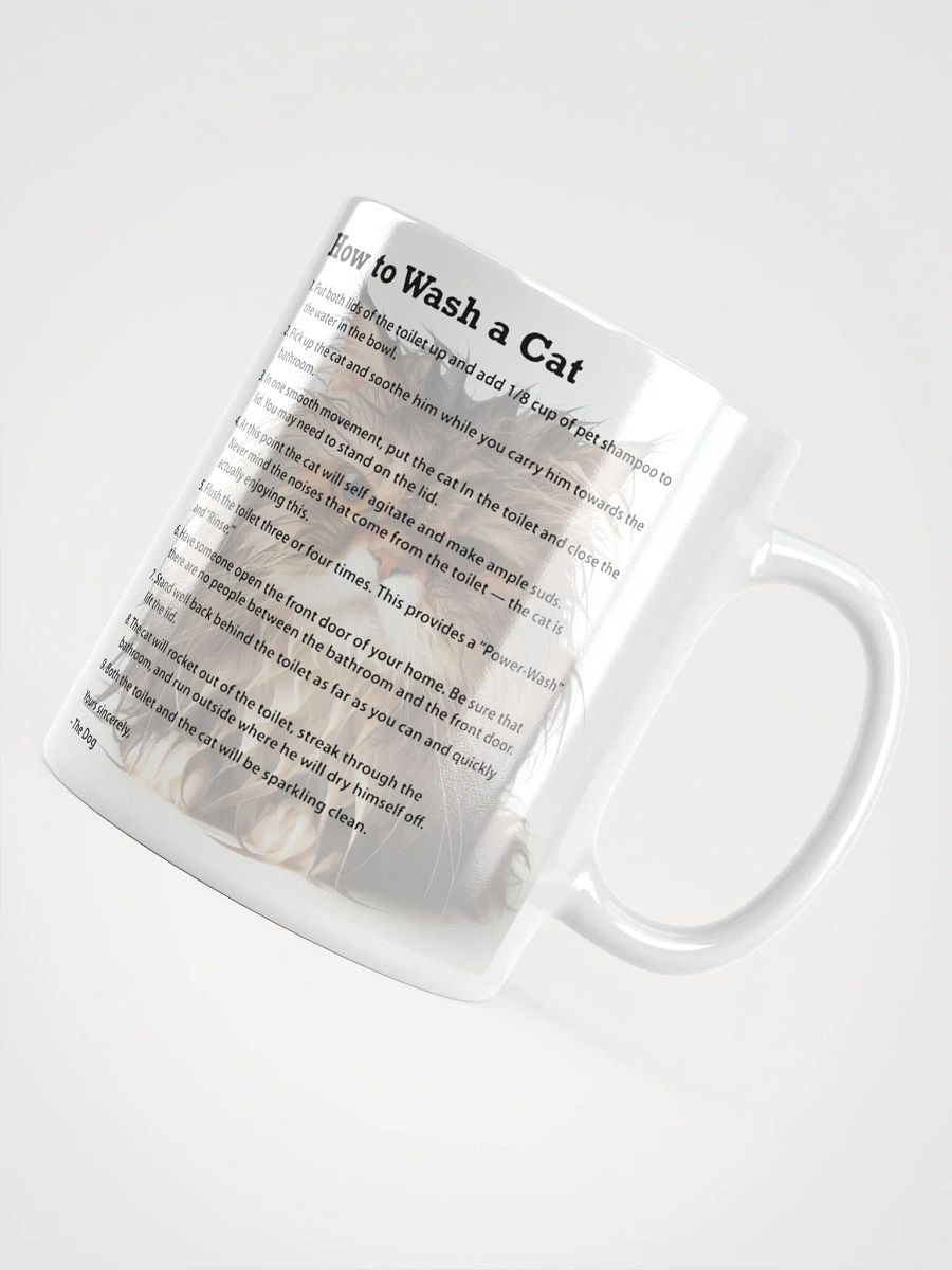 Hilarious Cat Washing Guide #Humorous Glossy Mug - White product image (4)