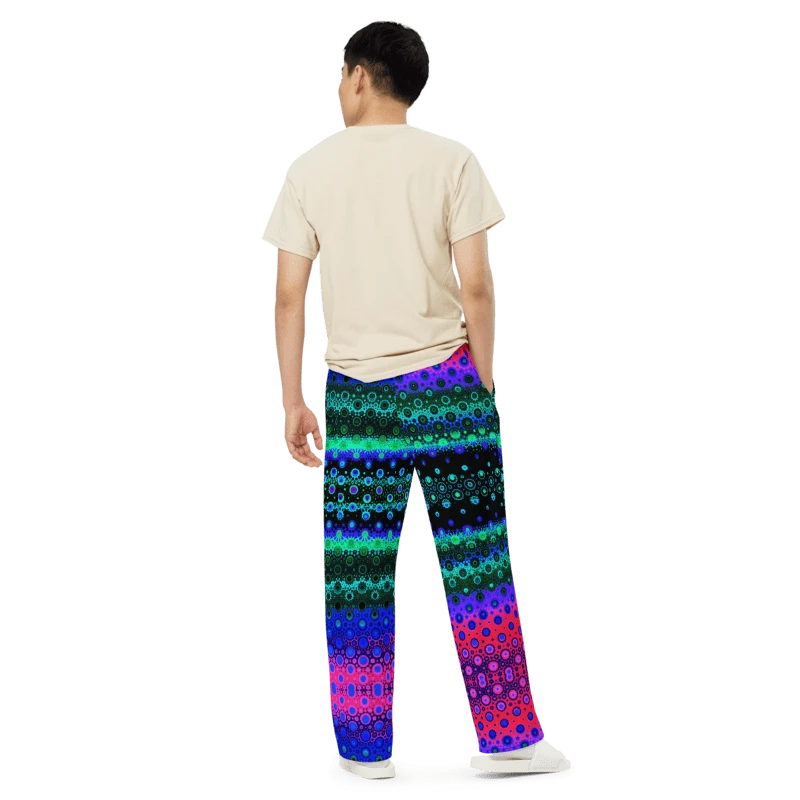 Abstract Multicoloured Pattern Unisex Wide Leg Trousers product image (7)