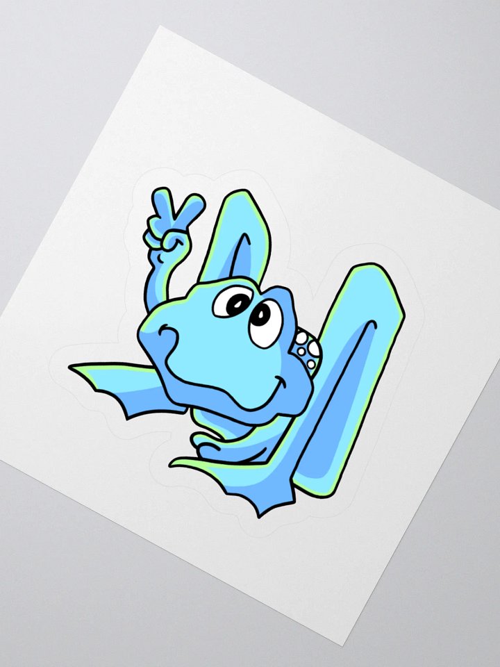Peace frog blue sticker product image (2)