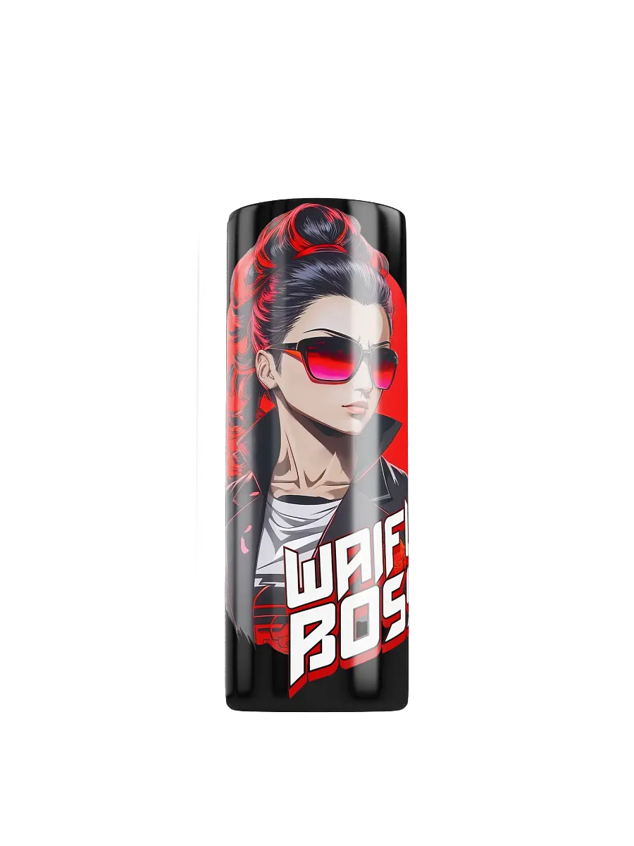 Waifu Boss 20 oz Skinny Stainless Steel Tumbler - Black - v2 product image (1)