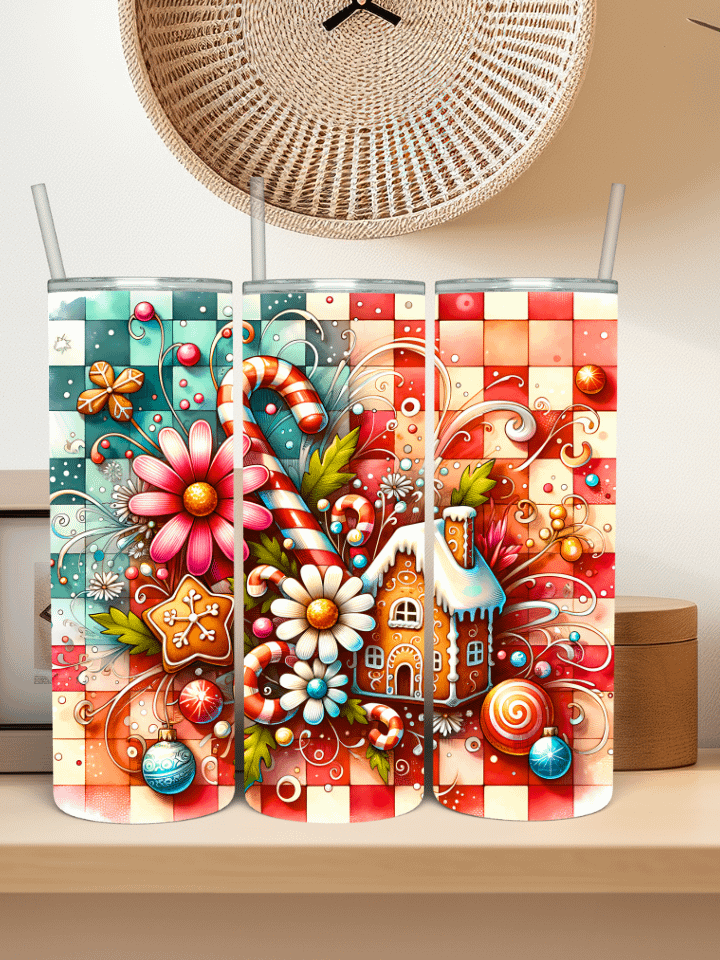 Thankful Grateful Blessed whimsical Holiday Stainless Steel Tumbler product image (2)