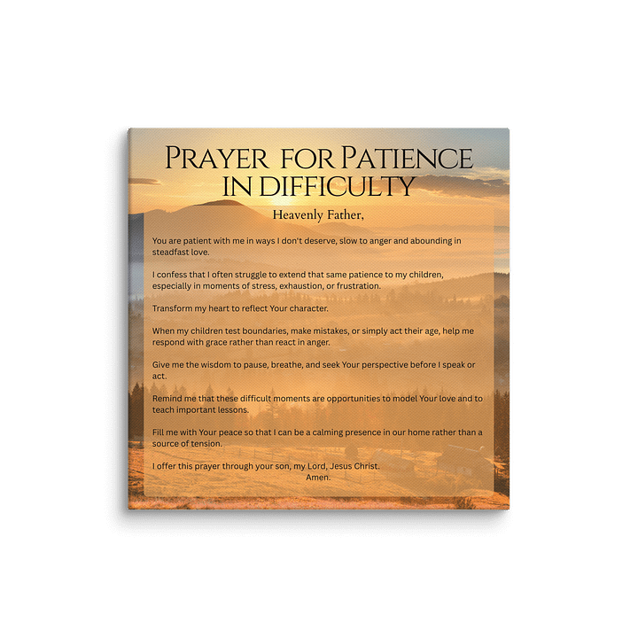 Prayer for Patience in Difficulty - Canvas product image (13)